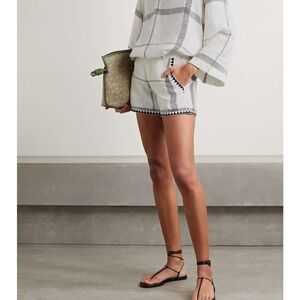 Emporio Sirenuse Kantha Linen Check Shorts